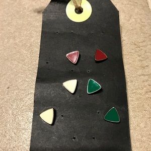 Set of 3 triangle stud earrings
